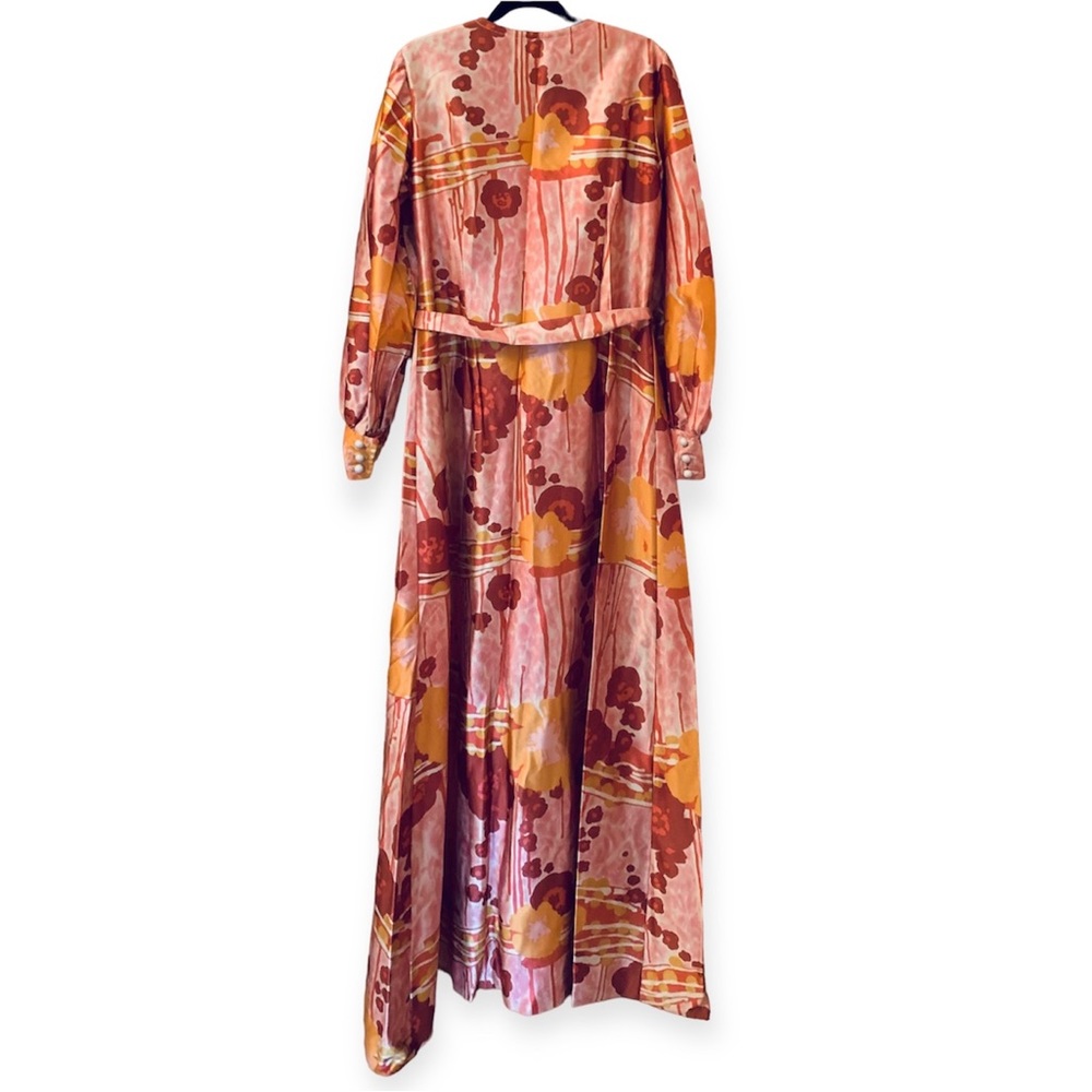 Genuine Vintage Finlaw Of Melbourne 1970’s Maxi Dress Colourful Print Size 16 - Picture 10 of 16